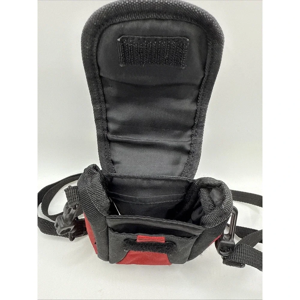 LeZura Small‎ Sized Camera Bag Black And Red Zipper With Strap VGC